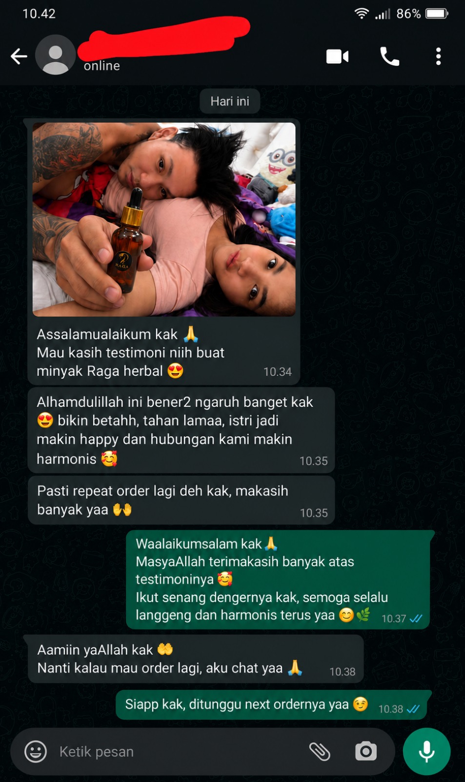 Testimoni pelanggan RAGA 6